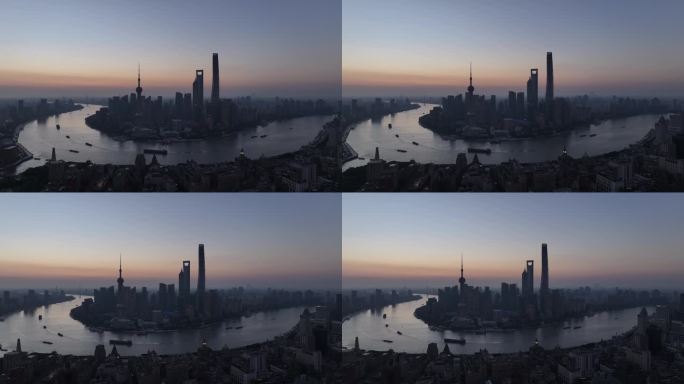 上海陆家嘴城市地标航拍