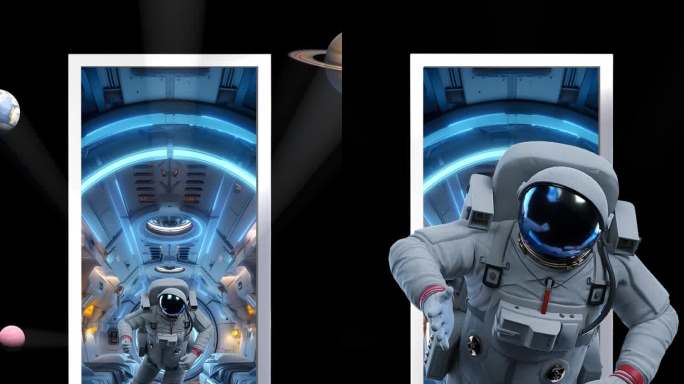 竖屏裸眼3d宇航员星球出屏