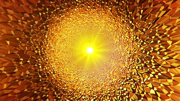 金属质感几何体隧道冲屏8K循环背景