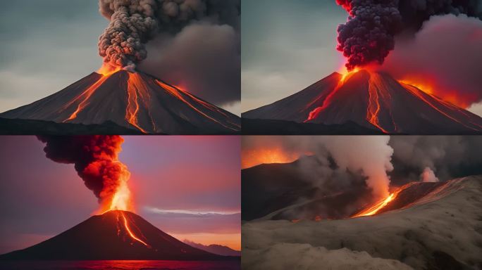 4K高清火山喷发视频素材02