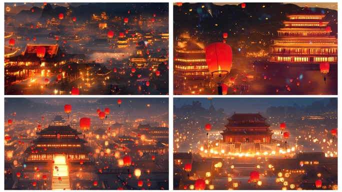 古代风格盛世建筑宽屏