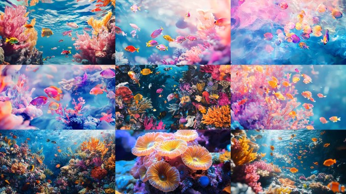 海底世界 海洋鱼群 ai大海