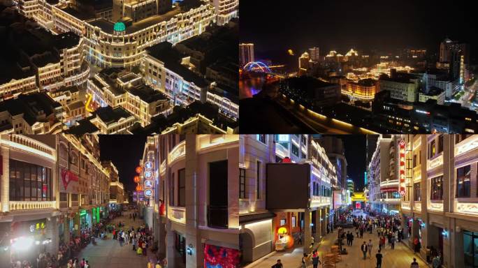 梧州骑楼城夜景高清航拍视频素材