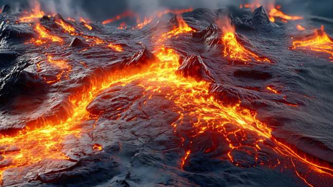 黑岩石火山喷发岩浆火山喷发(1)