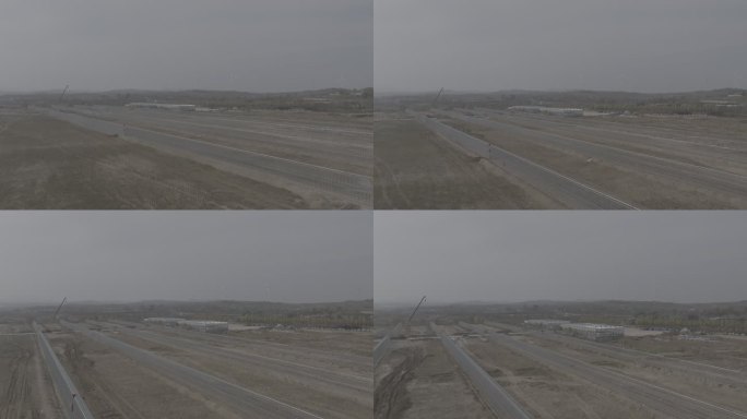 航拍威海经区泊于龙山湖创意农业示范区秋天