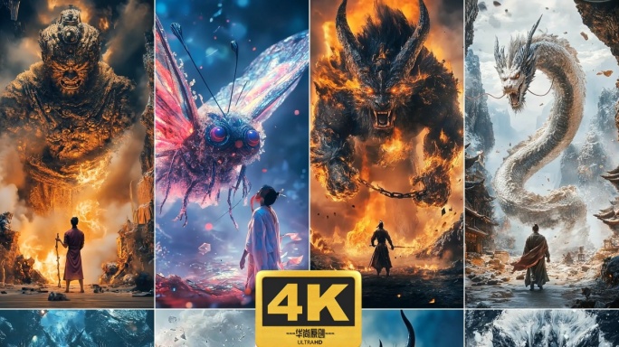 4k竖屏炫酷国风黑神话神兽【合集】