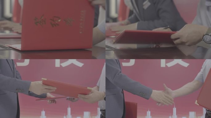 合作签约  签合同