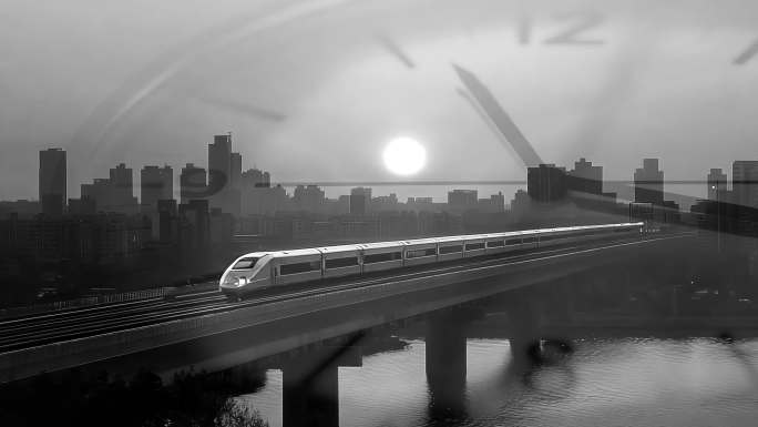 时间意境 城市人流交通 大自然