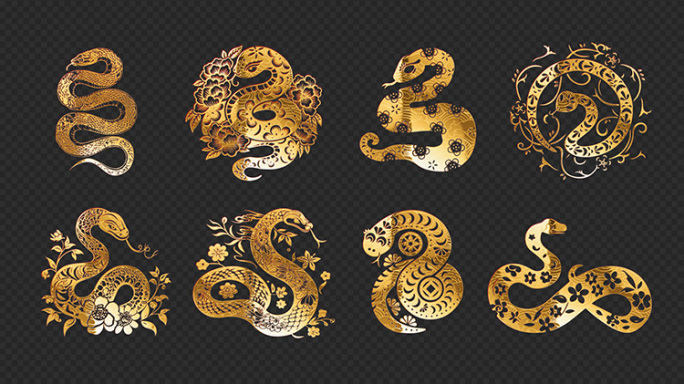 【循环带通道】多款金色流光蛇合集1