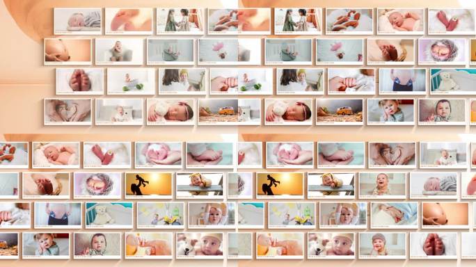 唯美温馨儿童照片墙