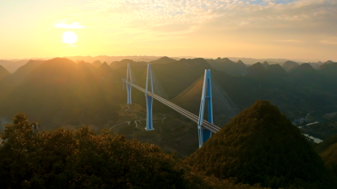 黔南平塘特大桥航拍4k