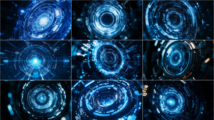 HUD科技罗盘 科技背景