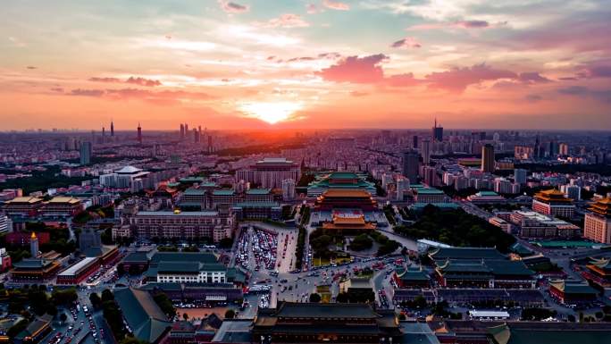 中国祖国首都北京航拍延时摄影蓝天白云大气