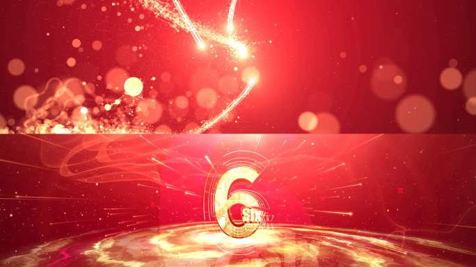 震撼红色年会倒计时8K宽屏