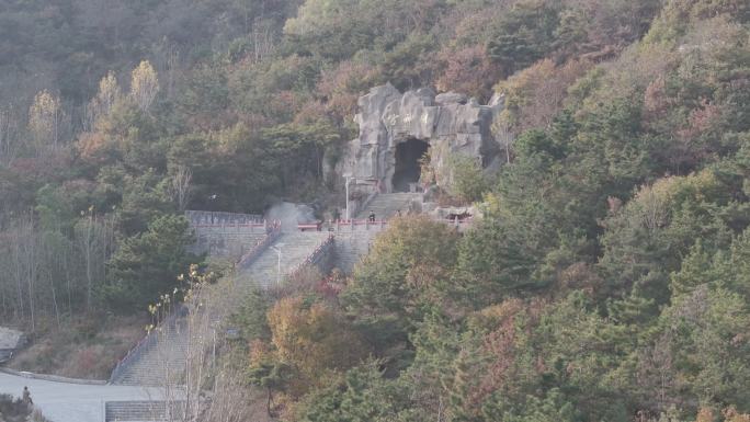 航拍山东省乳山市冯家镇圣水宫玉虚观景区