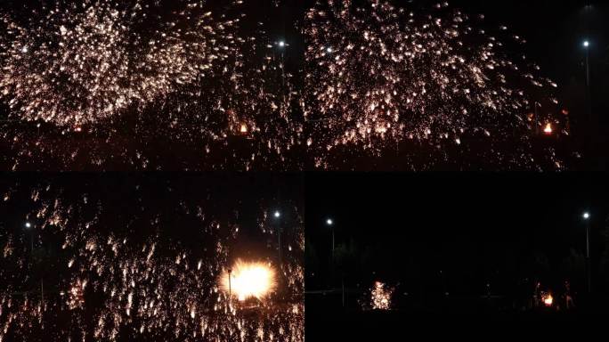 打铁花火壶表演