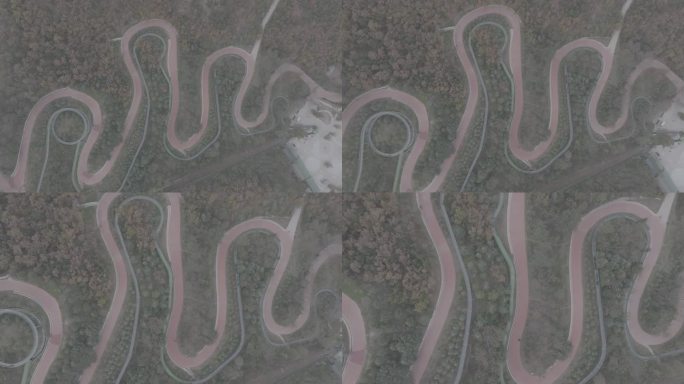 航拍威海市环翠区华夏城景区秋季山野风景