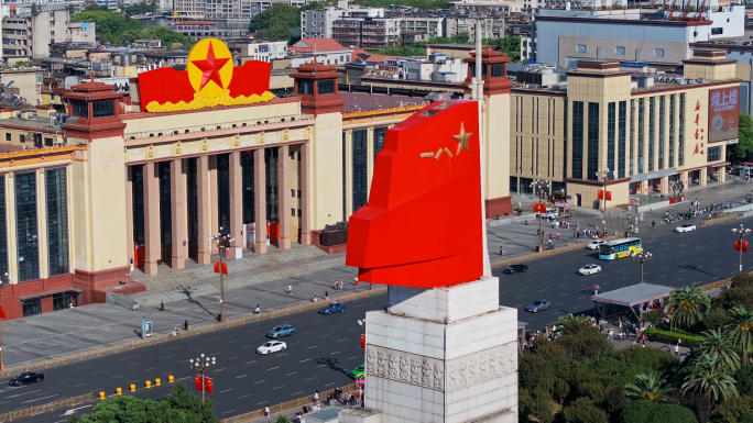 南昌八一广场航拍素材合集