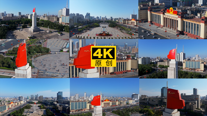 南昌八一广场航拍素材合集