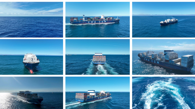 【4K】轮船 集装箱货轮 船
