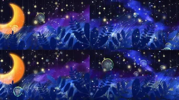 童话世界 卡通夜景 唯美星空月亮 儿童剧