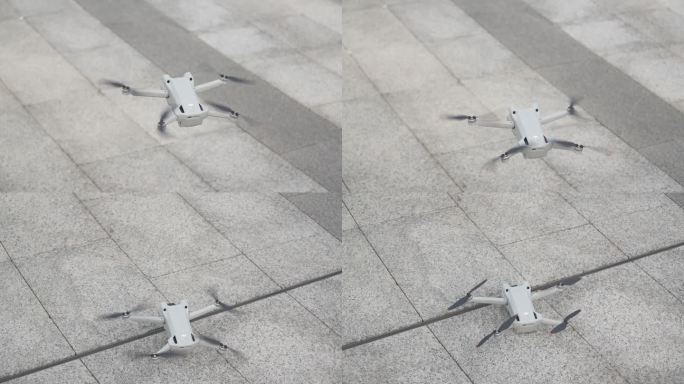 实拍大疆无人机降落