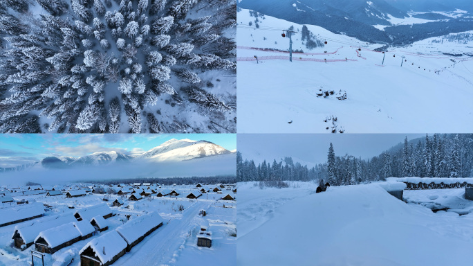 阿勒泰禾木吉克普林滑雪场冬天
