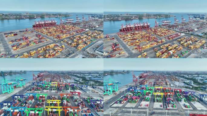 天津港码头集装箱物流货运海洋运输