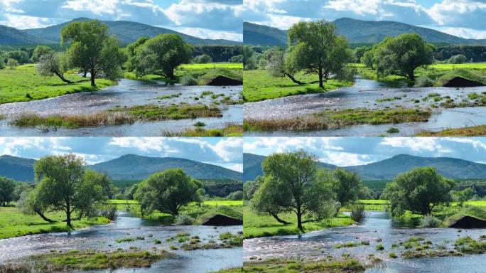 大兴安岭溪流唯美航拍