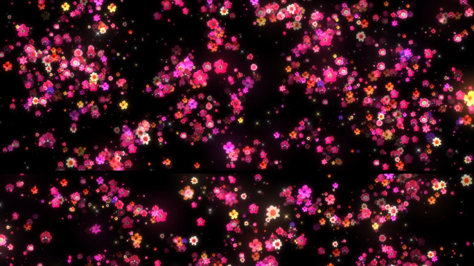 满屏粒子花海地面互动投影素材