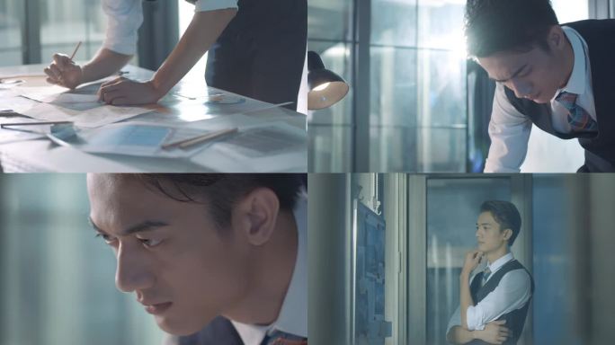 设计师 图纸设计 人物思考