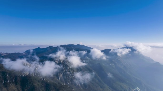 庐山仰天坪清晨云雾航拍延时