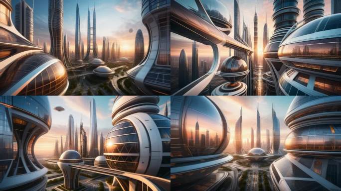 AI演绎未来城市幻想变化