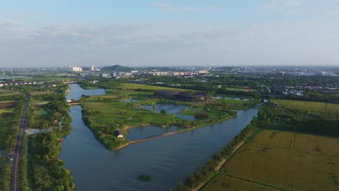 唯美湖州潞村风光乡村美丽风景美丽航道