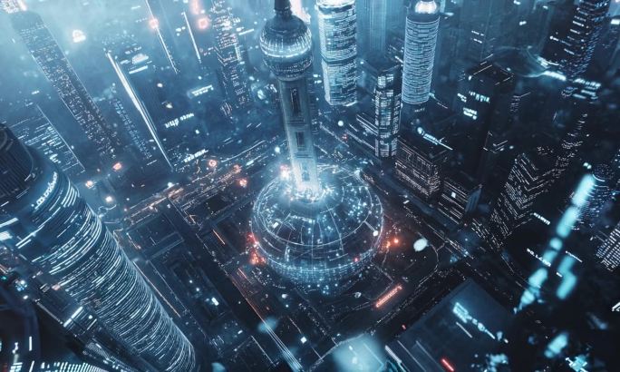 科幻城市电视塔