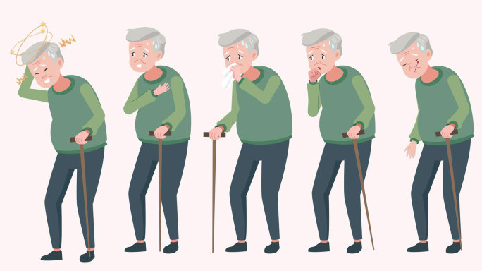 【原创】五款卡通生病老人MG动画