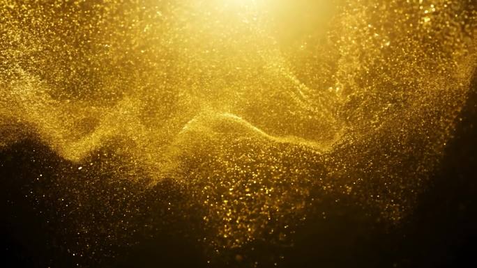 金色流体粒子浮动扩散背景
