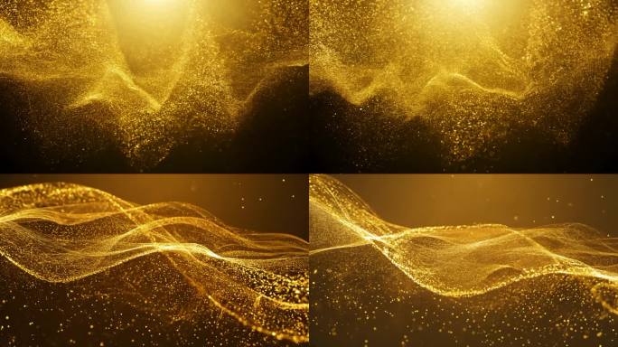 金色流体粒子浮动扩散背景