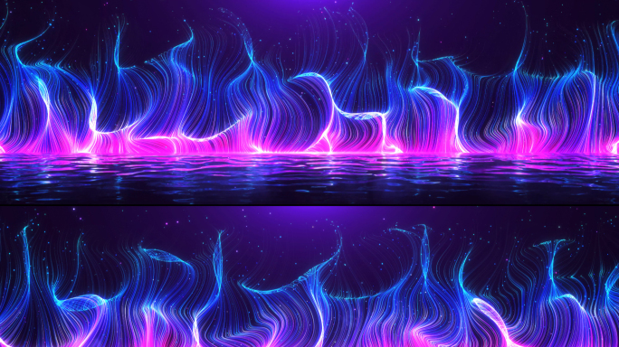 唯美粒子线条飘动LED舞台背景