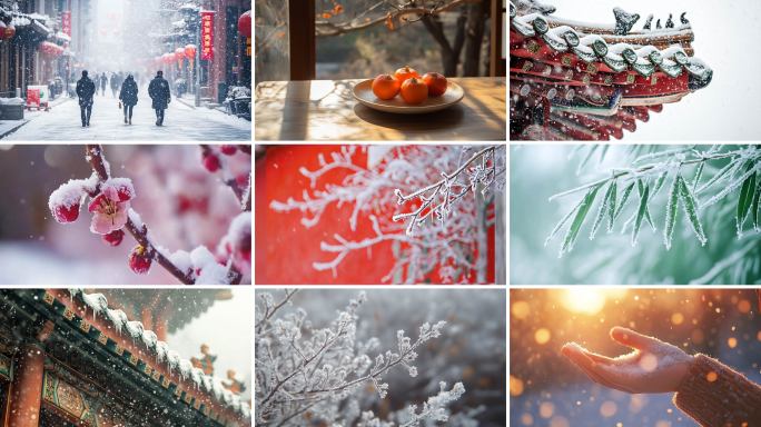 二十四节气小雪 小雪 下雪 雪景 冬至