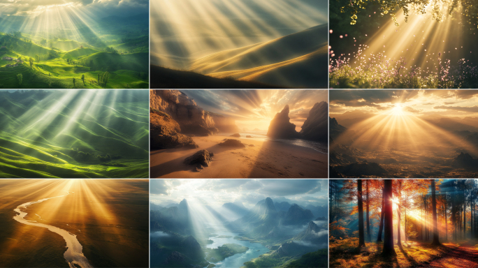 希望胜利曙光丁达尔光线拨云见日太阳光