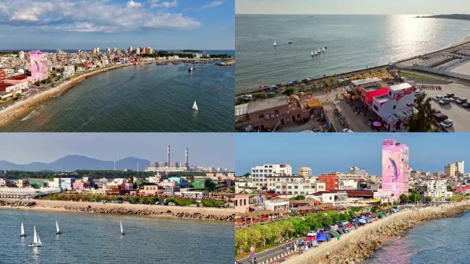 海边路旅游度假网红打卡海浪大景6段