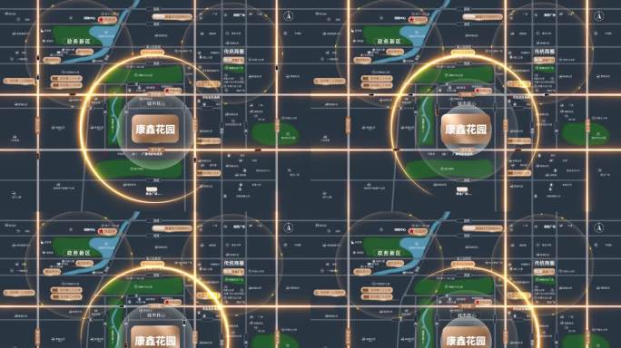 售楼部项目地图 沙盘区位交通图AE模板