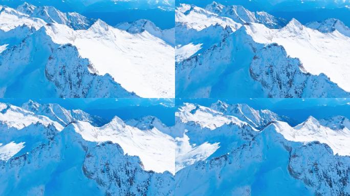 航拍四川阿坝黑水县达古冰川雪山风景