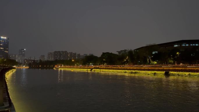 成都新九眼桥锦江夜游夜景空镜