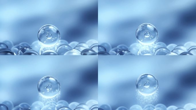 化妆品细胞球粒子特效吸收水分C4D工程