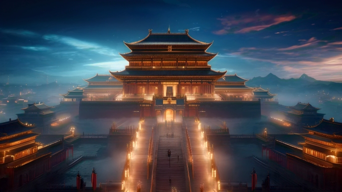 繁华的古代城市 唐朝夜景 大唐盛世