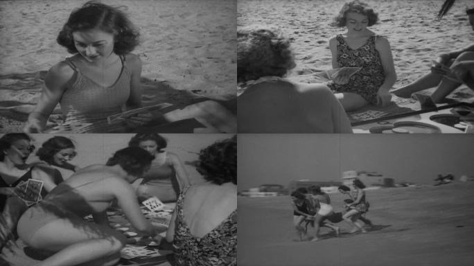 上世纪30年代美国海边美女休闲娱乐