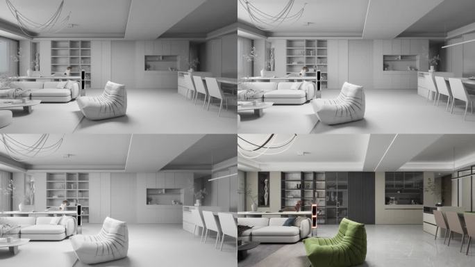 三维客厅 室内装修 室内漫游动画镜头