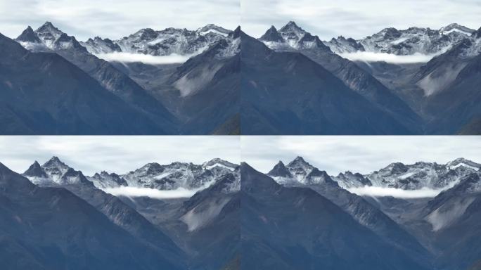 初秋航拍四川甘孜高原林海雪山风景